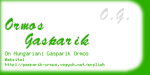 ormos gasparik business card